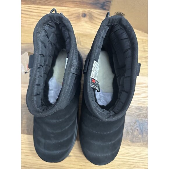 UGG Womens Boots 10 Black Classic Mini Pull On Weather Covers NEW - Picture 6 of 16